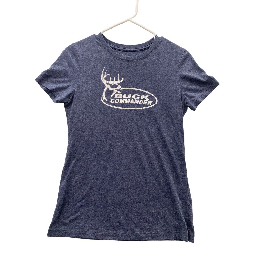 Buck Commander Womens Blue Deer Logo T-shirt Size LARGE